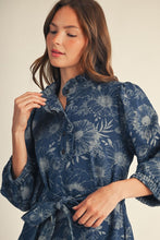 Load image into Gallery viewer, Jodifl Ruffle Detail Textured Denim Dress in Denim
