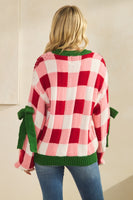 LovLov Blocked Knit Sweater with Side Ribbons in Multi