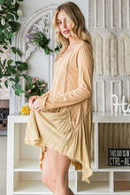 Load image into Gallery viewer, Oli &amp; Hali Mixed Fabric Tunic Top in Biscuit Shirts &amp; Tops Oli &amp; Hali   
