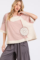 Sage+Fig Crochet Vintage Patchwork Top in Mauve
