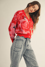 Load image into Gallery viewer, LovLov Rose Floral Cardigan in Rose Pink
