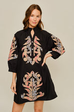 Load image into Gallery viewer, Jodifl Check Pattern Baroque Applique Dress in Black
