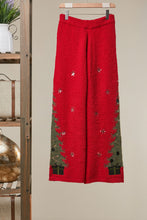 Load image into Gallery viewer, mello. Christmas Tree Sweater Pants in Red
