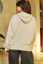 Load image into Gallery viewer, Davi &amp; Dani Solid Color Zip Up Jacket in Cream Beige
