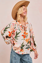 Load image into Gallery viewer, BiBi Floral Print Exaggerated Balloon Sleeve Top in Floral
