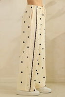 Veveret Charming Polka Dot Lounge Set in Cream/Black