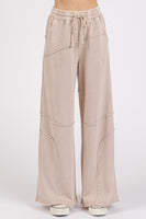 Mittoshop Mineral Washed Pants with Asymmetric Seams in Tan