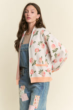 Load image into Gallery viewer, J.nna Knit Rose Pattern Cardigan in Apricot
