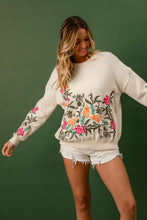 Load image into Gallery viewer, BiBi Embroidery Detailed Knit Sweater in Cream
