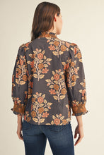 Load image into Gallery viewer, Jodifl Embroidered Smocking Detail Floral Top in Mocha
