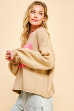 Load image into Gallery viewer, Davi &amp; Dani OVERSIZED Textured Knit Large Daisy Sweater in Beige
