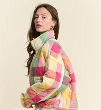 Load image into Gallery viewer, J.nna Colorful Plaid Puffer Jacket in Rainbow
