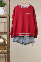 mello. Christmas Back Lettering Sweatshirt in Red