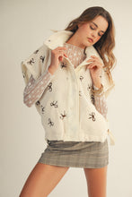 Load image into Gallery viewer, LovLov OVERSIZED Sherpa Vest with Embroidered Bows in Ivory
