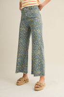 LovLov Whimsical Contemporary Speckled Pattern Pants in Denim Blue