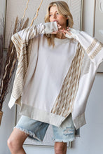 Load image into Gallery viewer, Oli &amp; Hali OVERSIZED Mixed Fabric Sweatshirt in Off White
