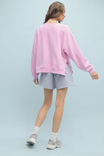 Load image into Gallery viewer, Wishlist OVERSIZED Knit Top with Side Snaps in Hibiscus
