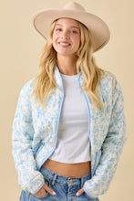 Load image into Gallery viewer, Main Strip Vintage Print Quilted Woven Jacket in Light Blue
