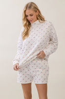 Veveret All-American Quilted Mock Neck Top in White