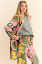 Load image into Gallery viewer, Davi &amp; Dani Floral Print Button Down Cardigan in Sage Pink ON ORDER
