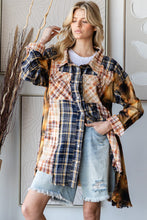 Load image into Gallery viewer, Oli &amp; Hali Mixed Plaid Button Down Top with Pearl Snap Buttons in Navy
