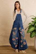Load image into Gallery viewer, BiBi Floral Patchwork Denim Overalls in Washed Denim
