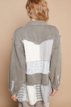 Load image into Gallery viewer, POL OVERSIZED Mixed Fabric Jacket in Charcoal
