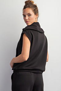 Rae Mode Scuba Quarter Zip Top in Black