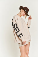 Jade by Jane BE YOURSELF LOVE YOURSELF Sweatshirt in Beige