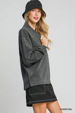Load image into Gallery viewer, Umgee LuxeKnit High Neck Sweatshirt in Charcoal

