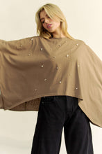 Load image into Gallery viewer, Davi &amp; Dani OVERSIZED Solid Color Top with Pearl Embellishments in Army Green
