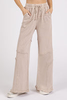 Mittoshop Mineral Washed Pants with Asymmetric Seams in Tan