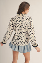 Load image into Gallery viewer, LovLov Midnight Frill Polka Dot Ruffle Detail Top in Ivory
