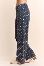 Load image into Gallery viewer, Davi &amp; Dani Polka Dot Barrel Pants in Denim Blue
