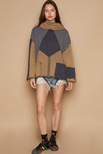 Load image into Gallery viewer, POL OVERSIZED Mixed Fabric Sweater Top in Rust Charcoal ON ORDER
