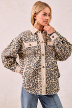 Load image into Gallery viewer, BiBi Mineral Washed Leopard Print Shacket

