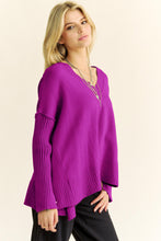 Load image into Gallery viewer, Davi &amp; Dani OVERSIZED Solid Color Knit Sweater in Orchid
