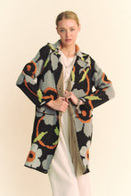 Load image into Gallery viewer, Davi &amp; Dani Floral Print Button Down Cardigan in Black Grey
