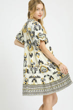 Load image into Gallery viewer, Umgee Boho Print Tiered Mini Dress in Black Mix
