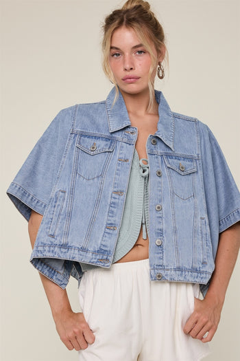Wishlist Poncho Jacket in Denim