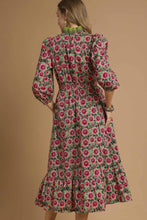 Load image into Gallery viewer, Umgee Vibrant Floral Print Maxi Dress in Sage Mix
