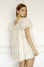 Load image into Gallery viewer, Storia Floral And Sequin Swing Mini Dress in Cream Gold
