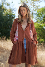 Load image into Gallery viewer, J.nna Mineral Washed Zip Up Jacket in Teddy Bear Brown
