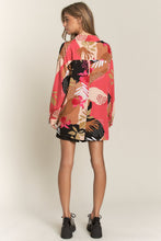 Load image into Gallery viewer, J.nna Multi Print Button Down Top in Clay Garden Shirts &amp; Tops J.nna   
