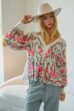 Load image into Gallery viewer, LovLov Seraphina Bloom Embroidered Top in Ivory Floral
