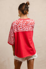 Load image into Gallery viewer, BiBi Mix N Match Top with Floral Patches in Pink Leopard
