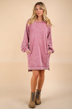 Load image into Gallery viewer, Very J Mineral Washed Terry Knit Dress in Rose
