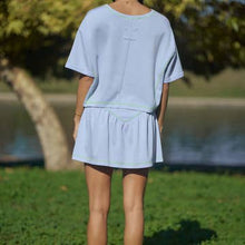 Load image into Gallery viewer, Davi &amp; Dani Soft Knit Cropped Top and Skort Set in Light Blue
