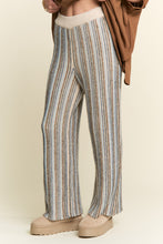 Load image into Gallery viewer, J.nna Vertical Striped Knit Pants in Blue Beige
