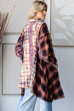 Load image into Gallery viewer, Oli &amp; Hali Mixed Plaid Button Down Top with Pearl Snap Buttons in Burgundy
